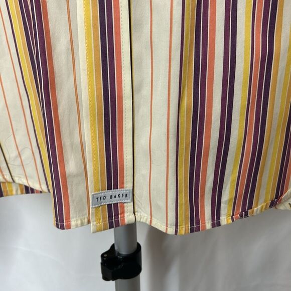 Ted Baker Striped Long Sleeve Button Up Shirt Ted 5 US 10/12 - Picture 4 of 8
